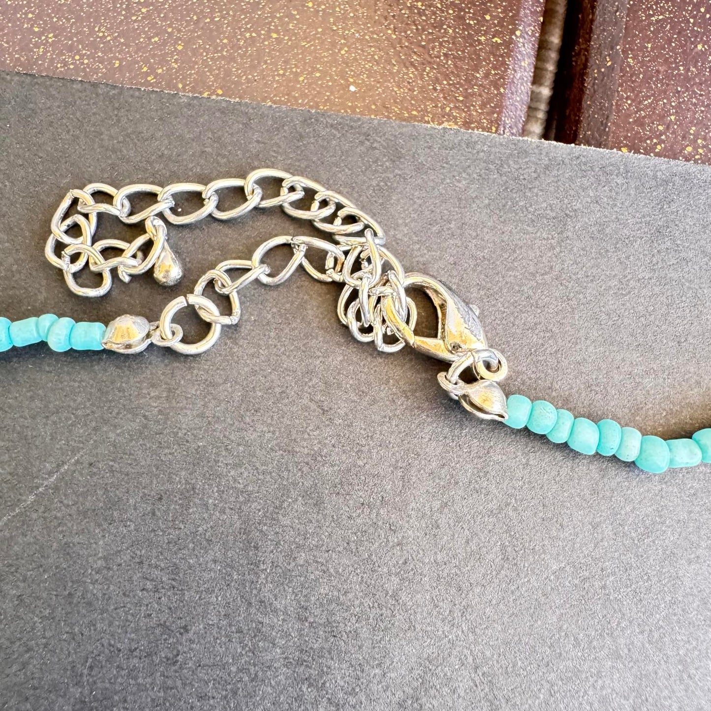 Elegant Turquoise Color Shell Beaded Necklace Beachy Boho
