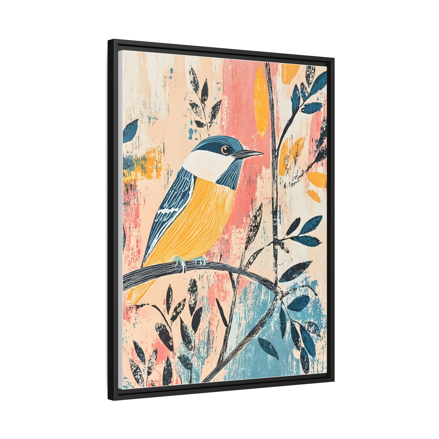 Colorful Bird Wall Art Print - Matte Canvas Framed Decor