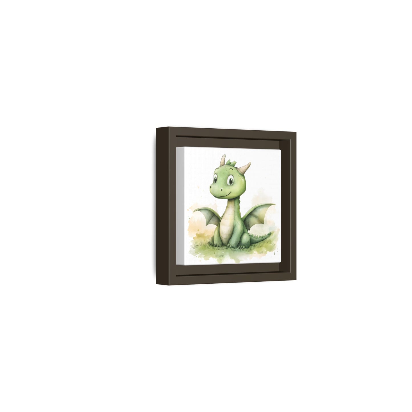 Cute Dragon Matte Canvas Wall Art - Framed Decor for Kids' Rooms