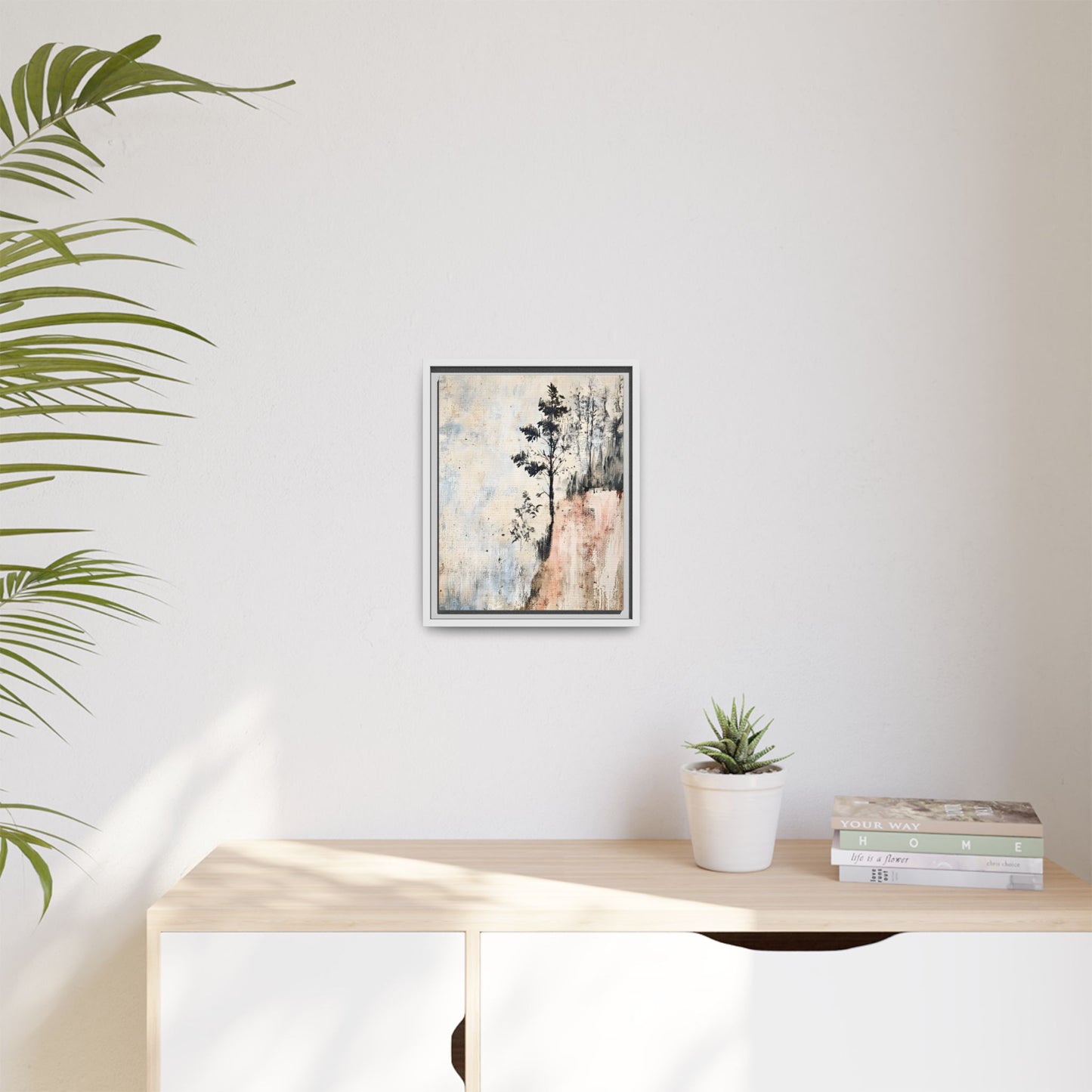 Muted Abstract Nature Art Framed Matt Canvas Art