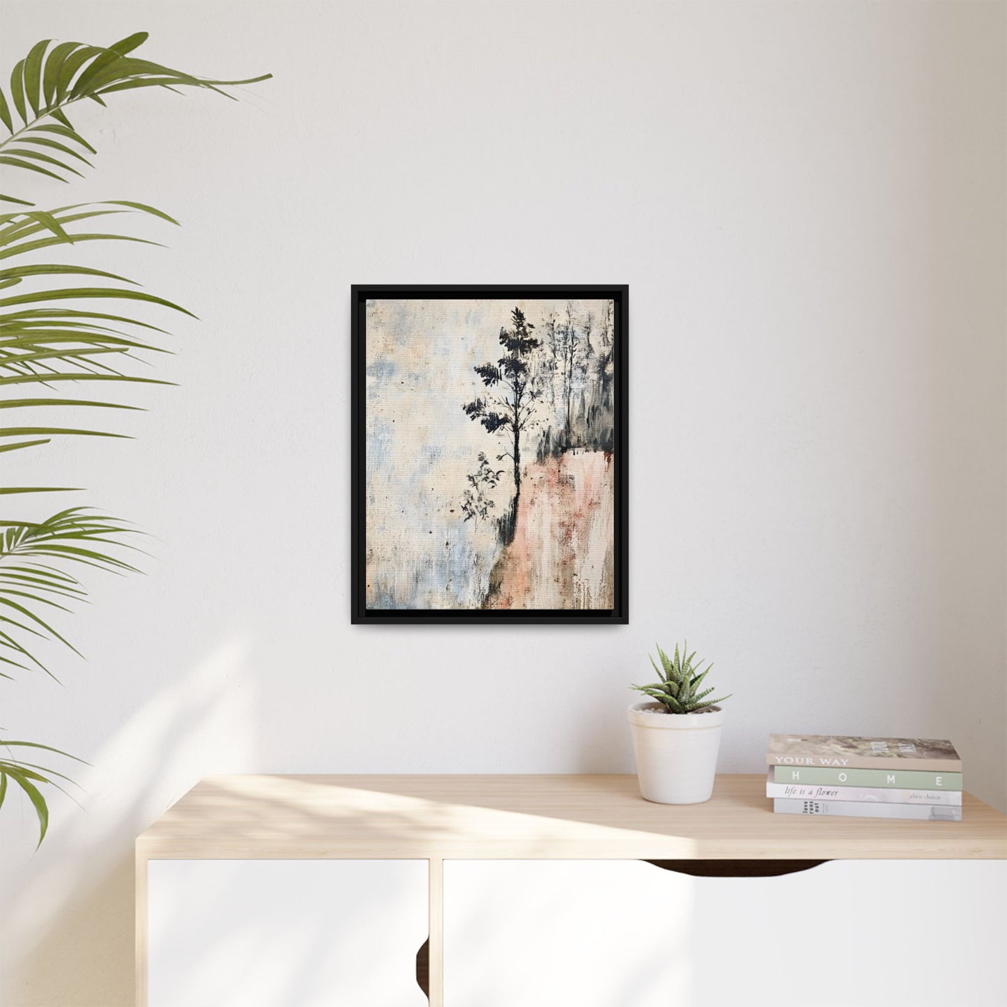 Muted Abstract Nature Art Framed Matt Canvas Art