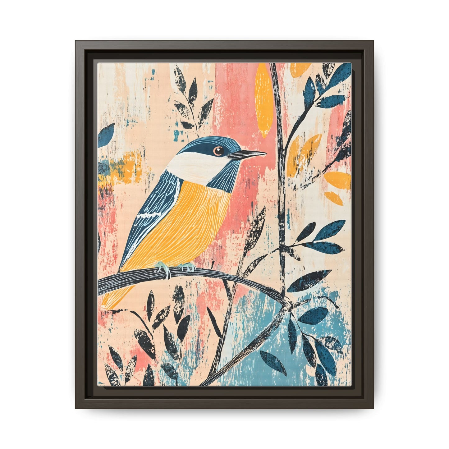 Colorful Bird Wall Art Print - Matte Canvas Framed Decor