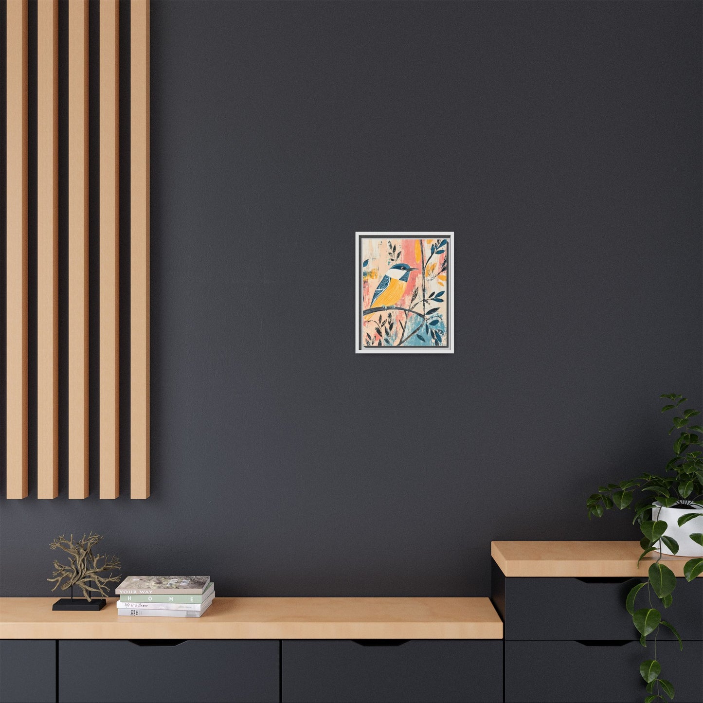 Colorful Bird Wall Art Print - Matte Canvas Framed Decor