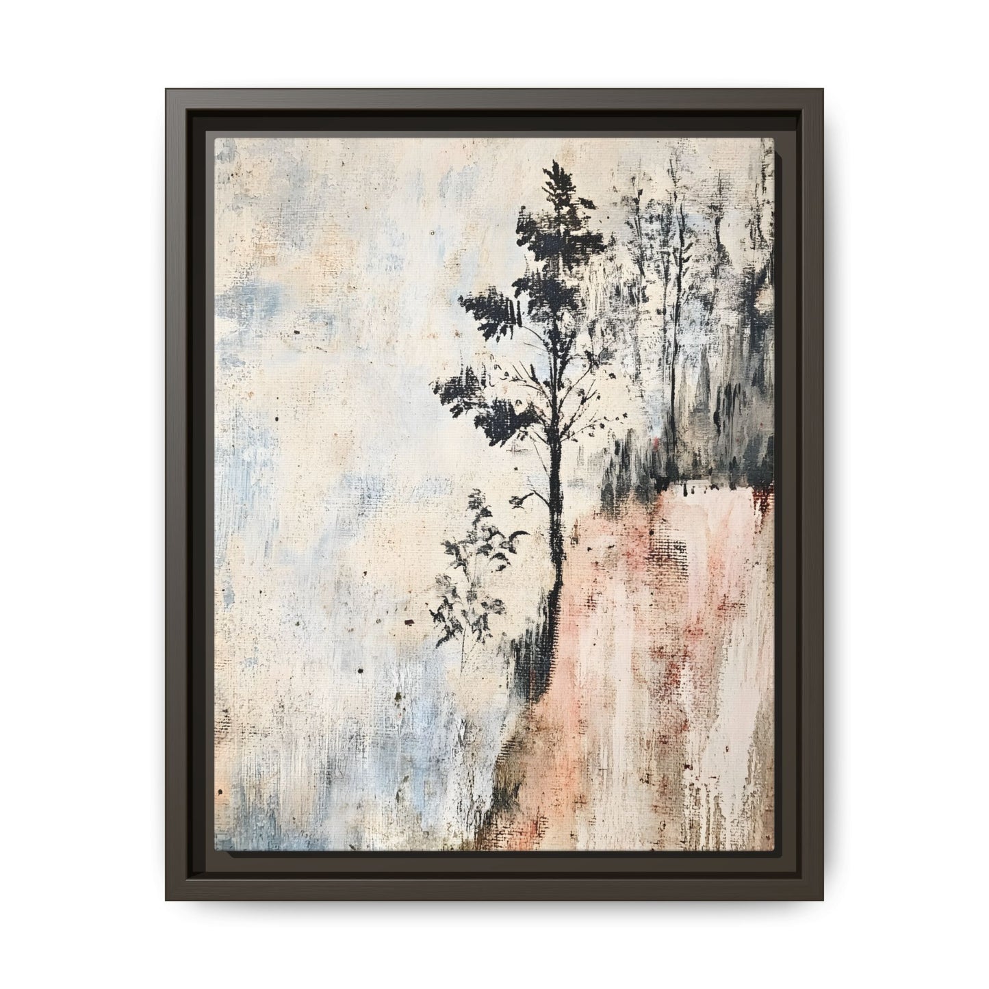 Muted Abstract Nature Art Framed Matt Canvas Art
