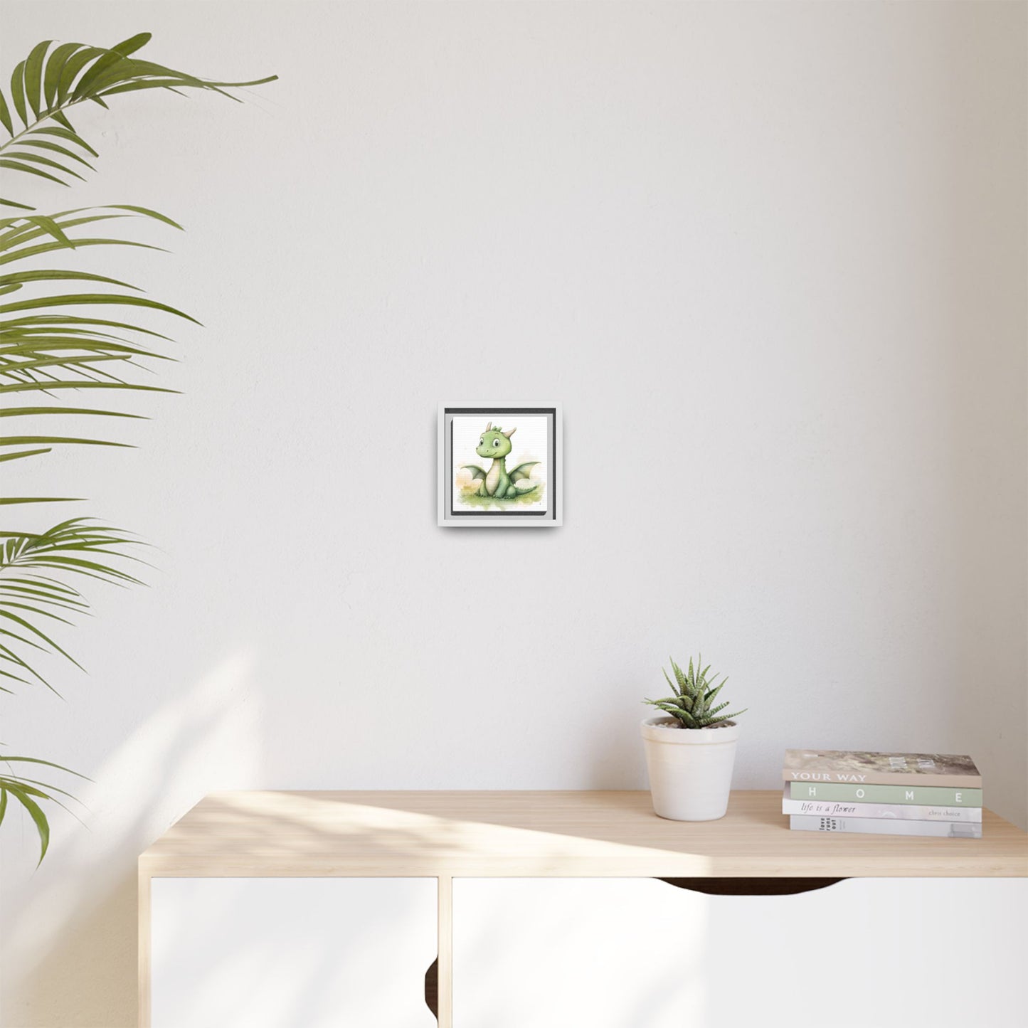 Cute Dragon Matte Canvas Wall Art - Framed Decor for Kids' Rooms
