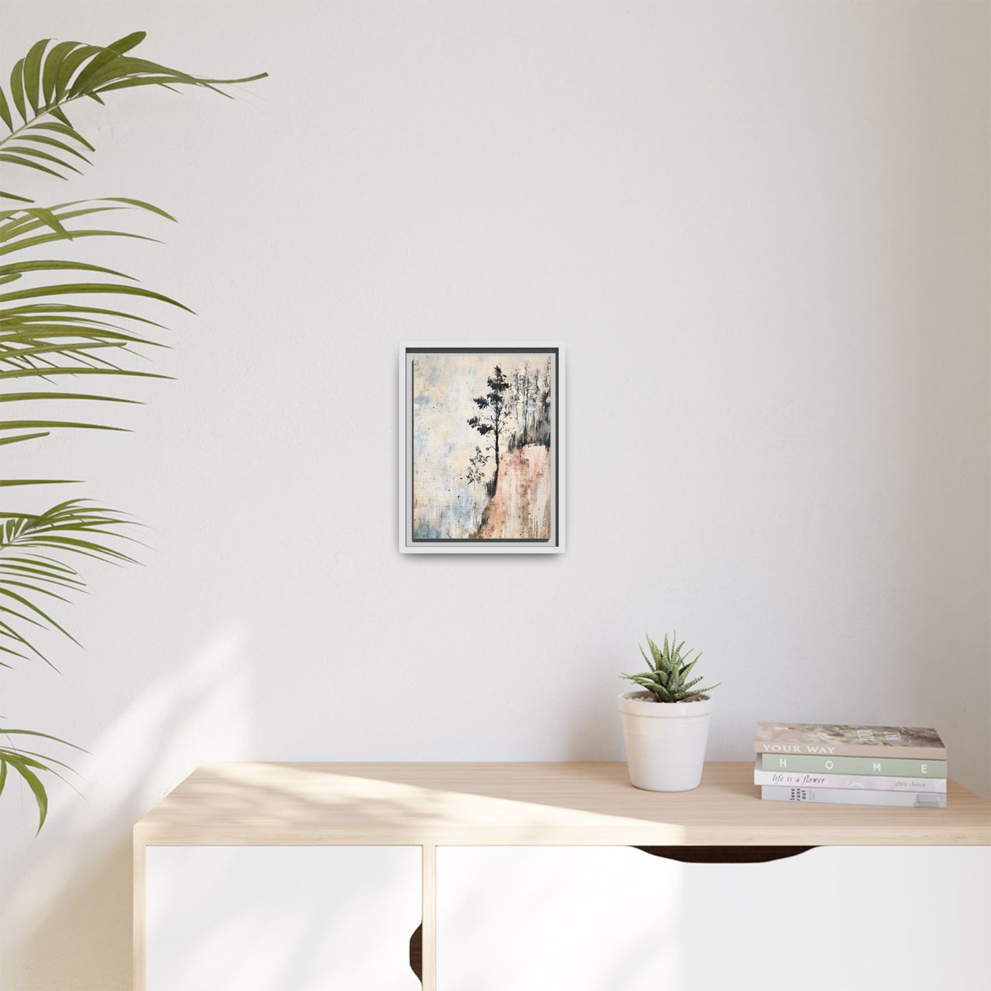 Muted Abstract Nature Art Framed Matt Canvas Art