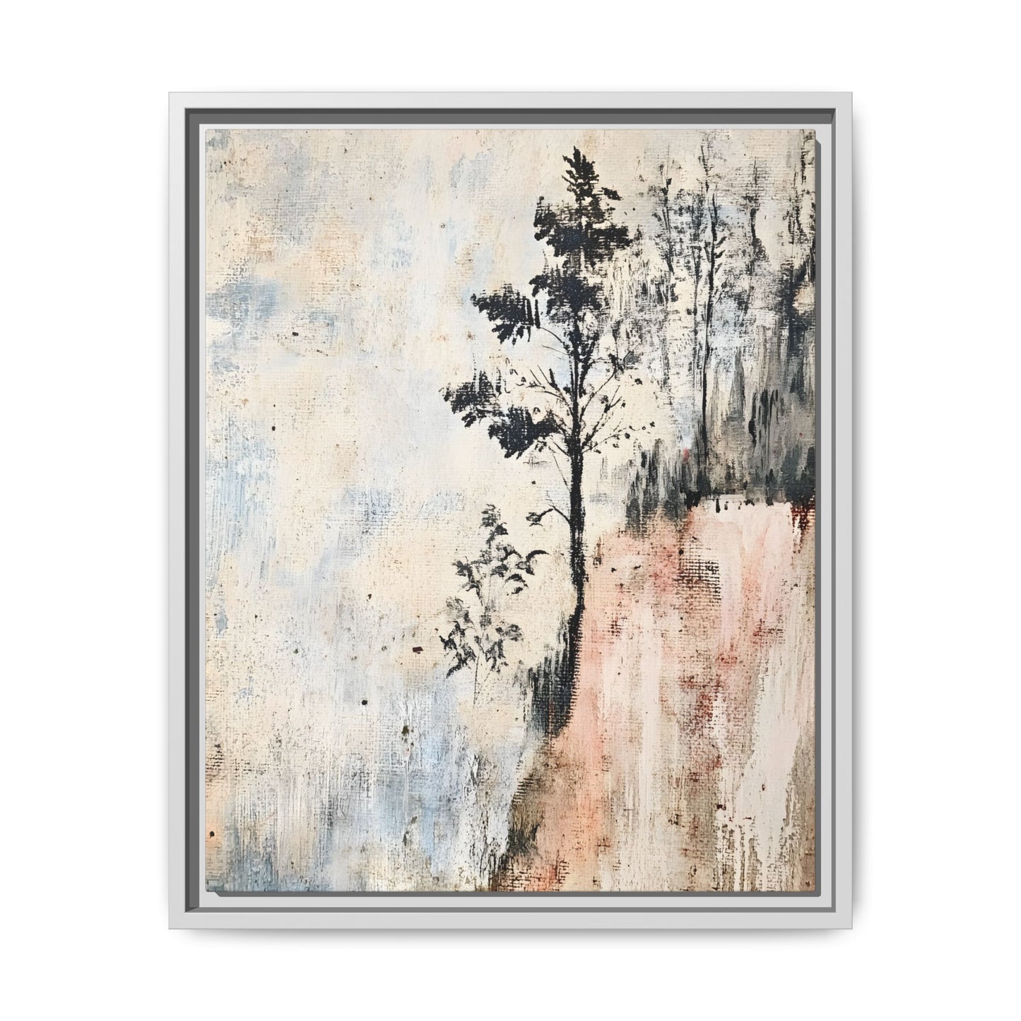Muted Abstract Nature Art Framed Matt Canvas Art