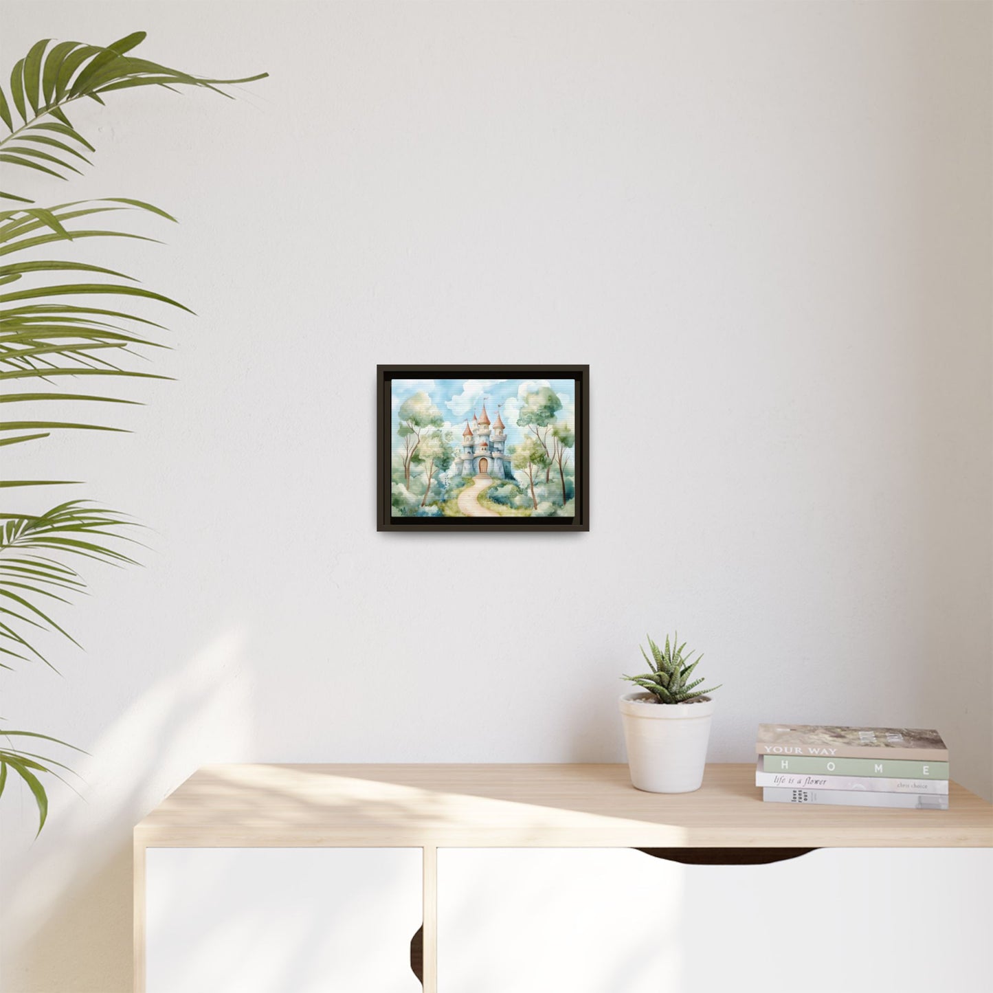 Whimsical Castle Art Print | Framed Matte Canvas for Home Decor