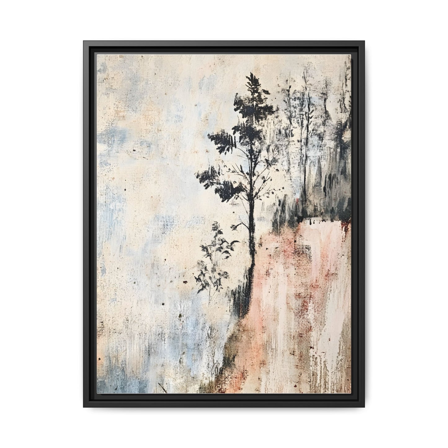 Muted Abstract Nature Art Framed Matt Canvas Art