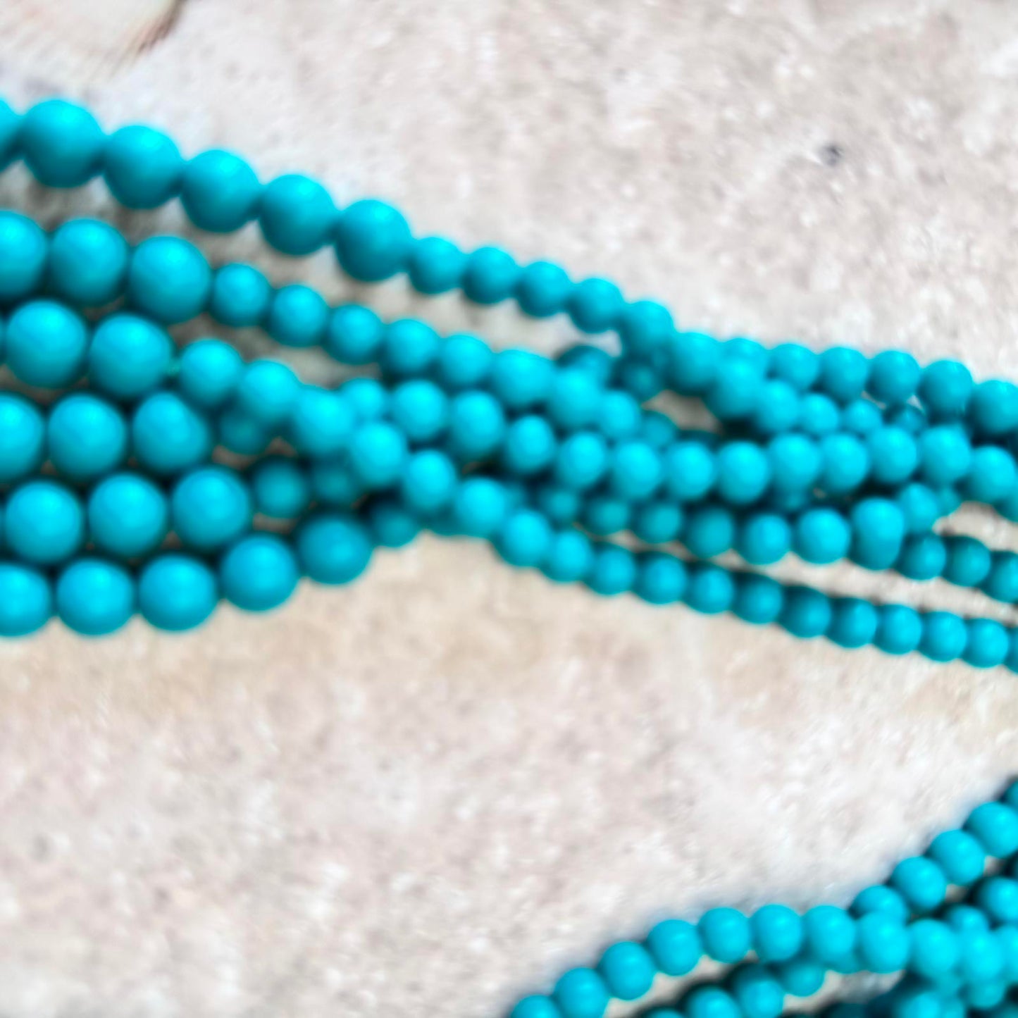 Vibrant Turquoise Color Multi-Strand Beaded Necklace Boho Beach Vibe