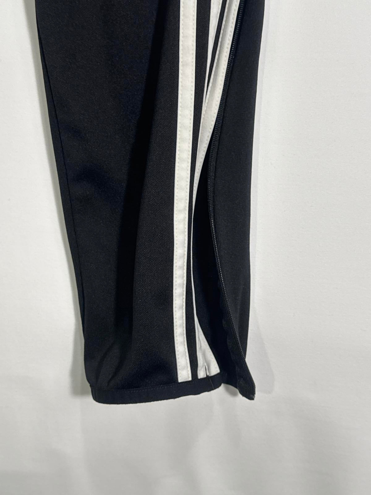 Adidas Women’s Climalite Track Pants – Size YL (14) Black/White Stripes #48 Logo
