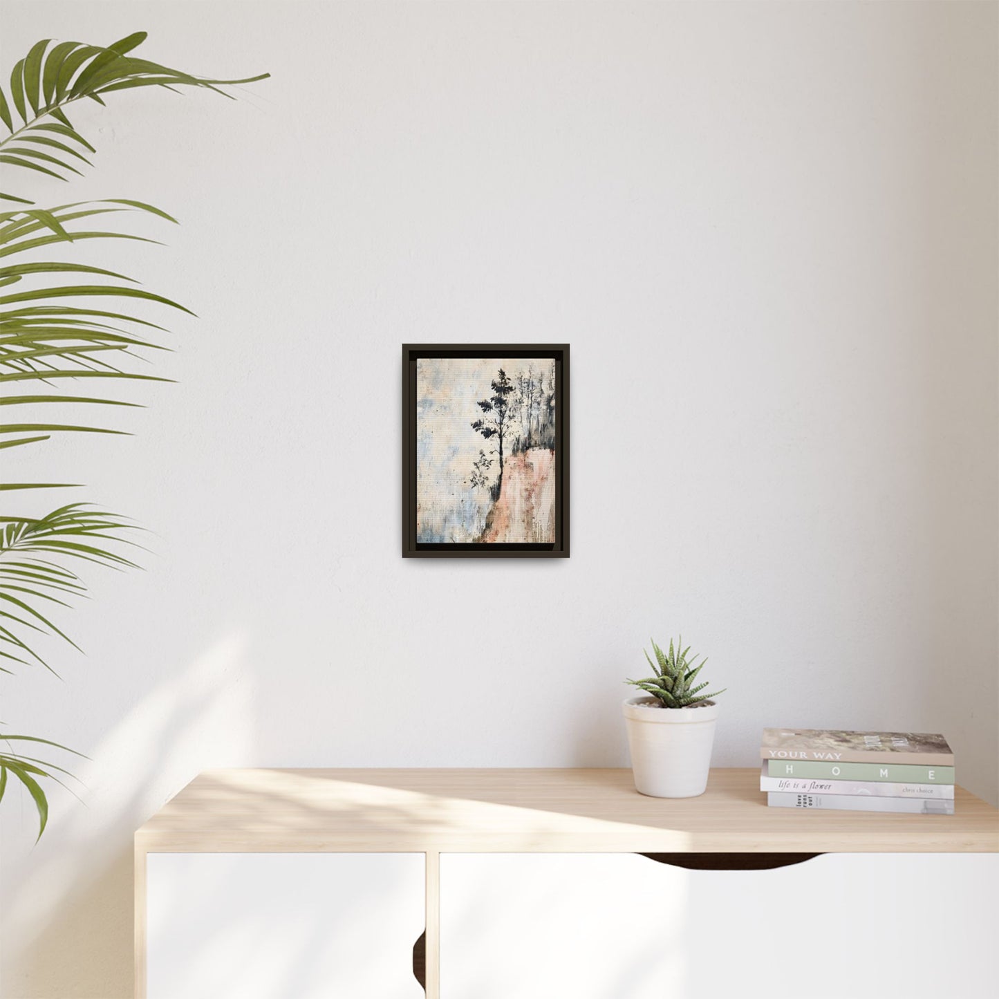 Muted Abstract Nature Art Framed Matt Canvas Art