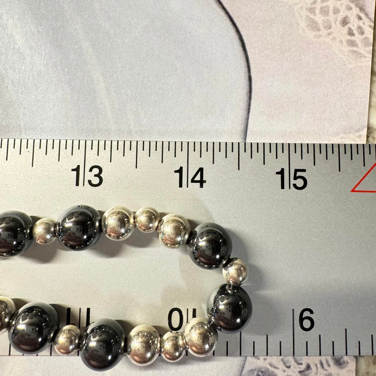Elegant Faux Black Pearl and Silver Tone Beaded Necklace