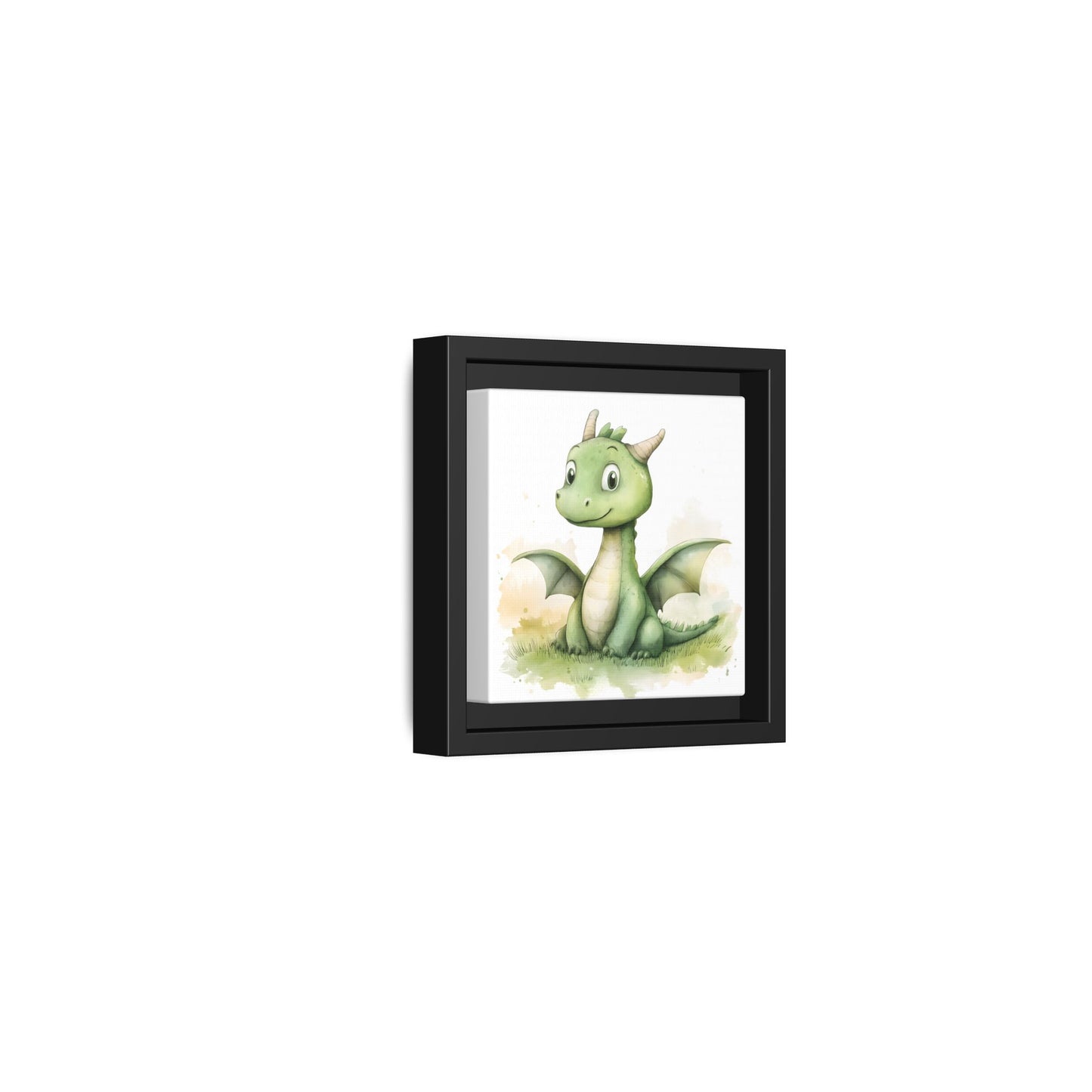 Cute Dragon Matte Canvas Wall Art - Framed Decor for Kids' Rooms