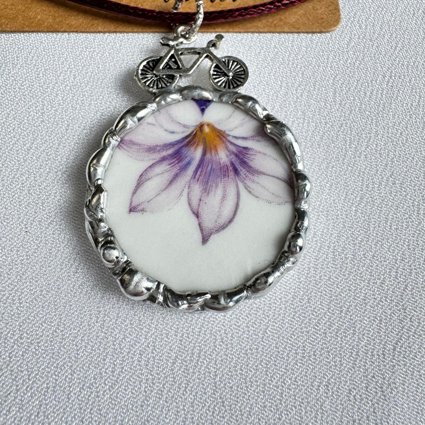 Vintage China Jewelry Set – Pendant & Earrings – Handmade Gift