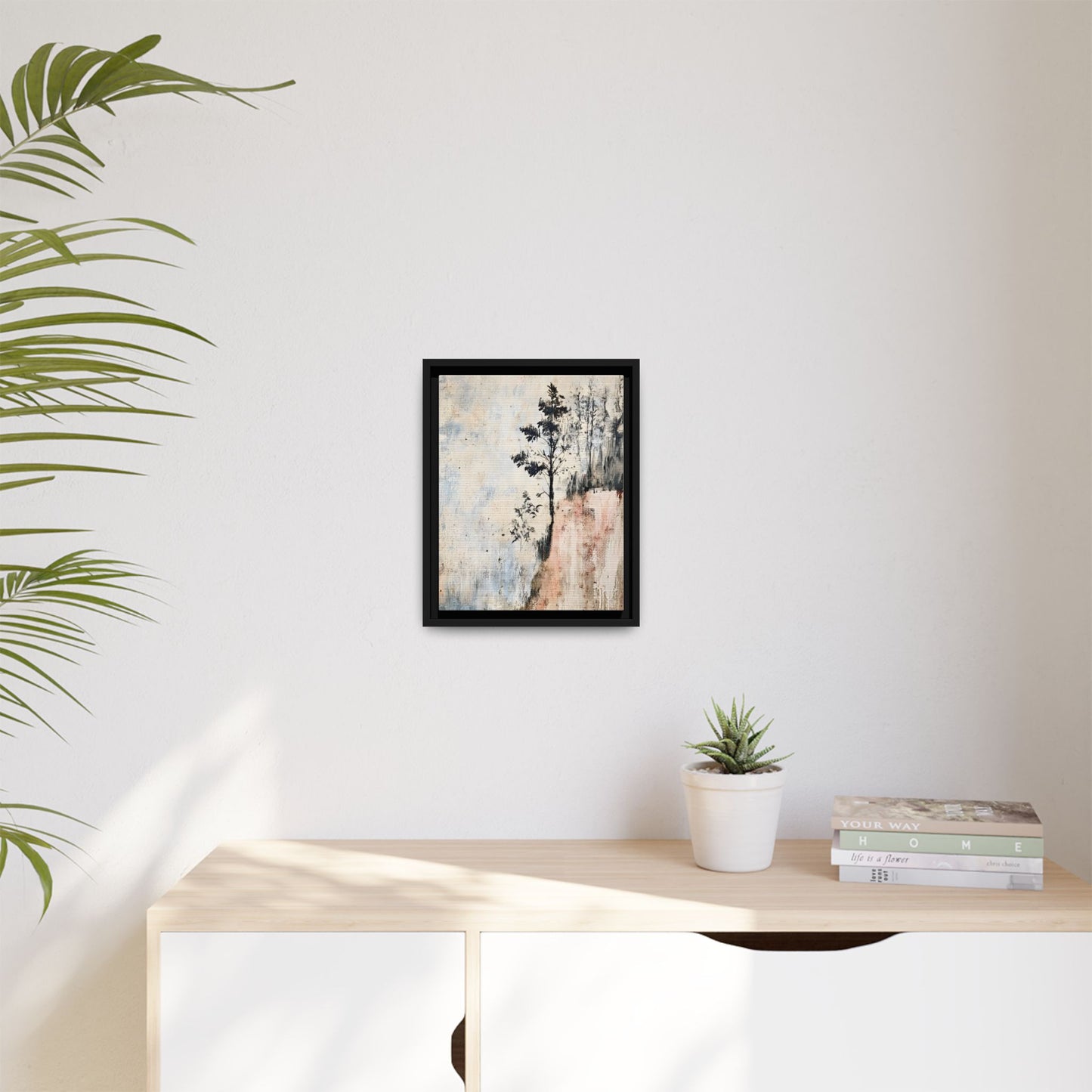 Muted Abstract Nature Art Framed Matt Canvas Art