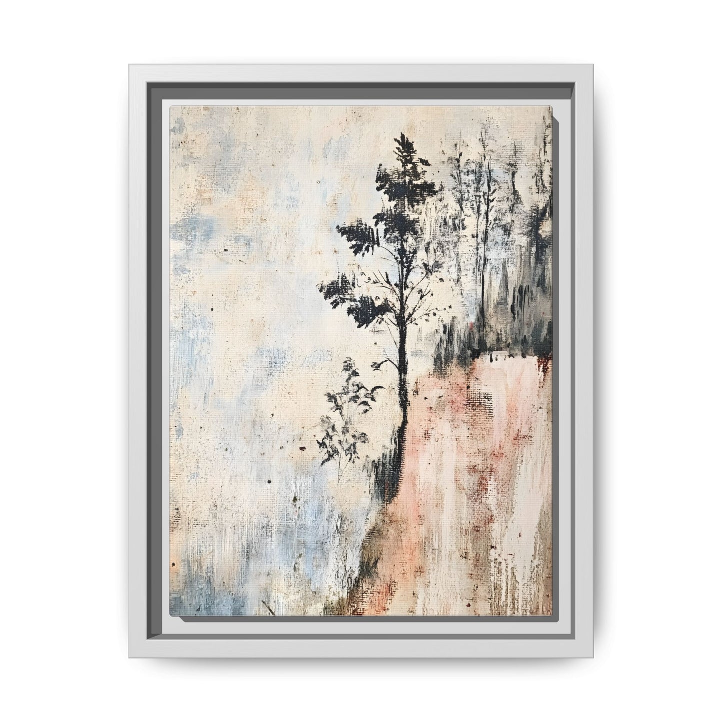 Muted Abstract Nature Art Framed Matt Canvas Art