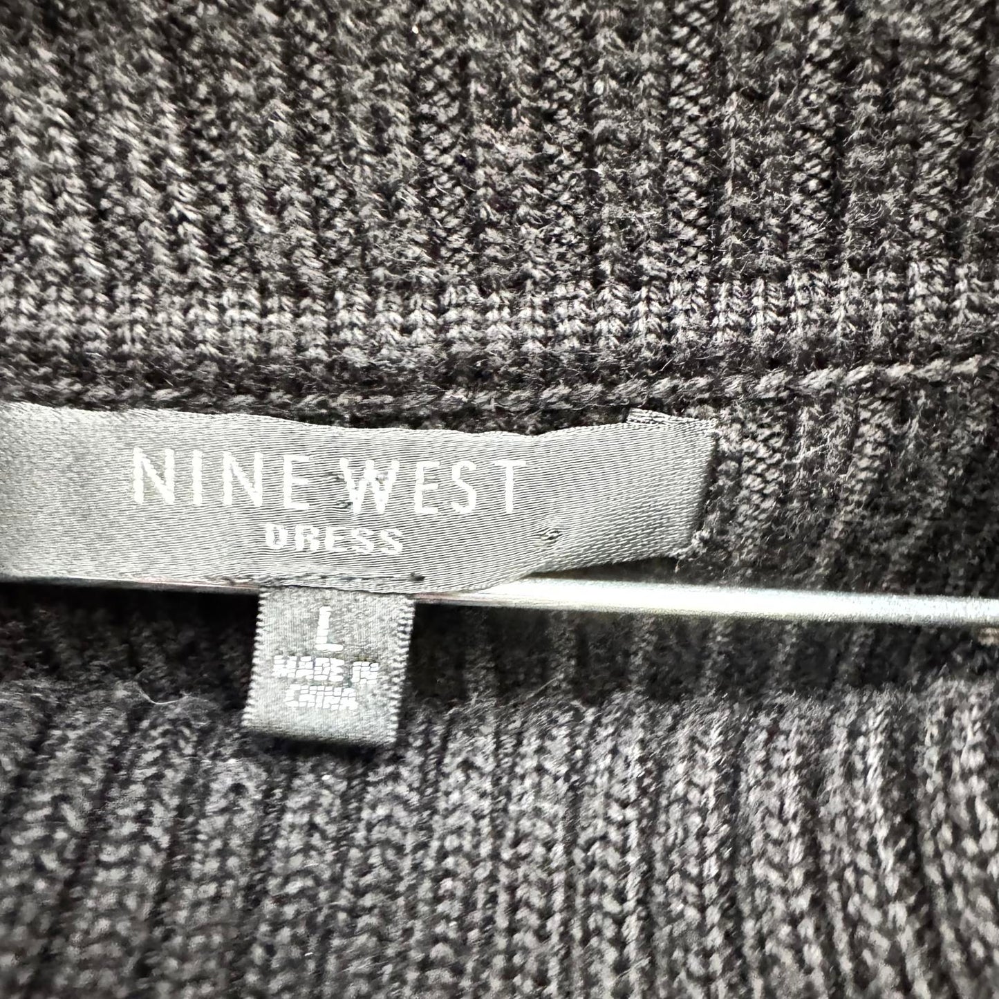 Nine West Cozy Knit Dress with Cowl Neck Size L Fall Wardrobe Essential