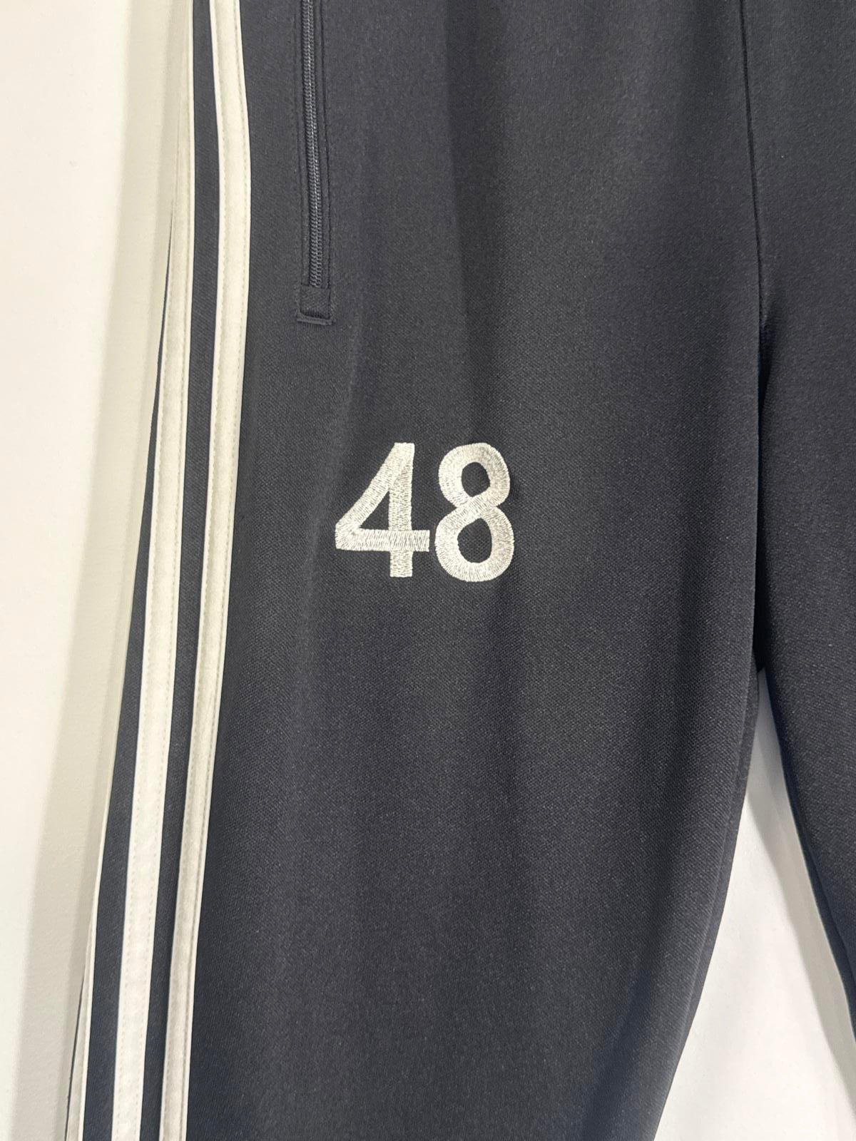 Adidas Women’s Climalite Track Pants – Size YL (14) Black/White Stripes #48 Logo