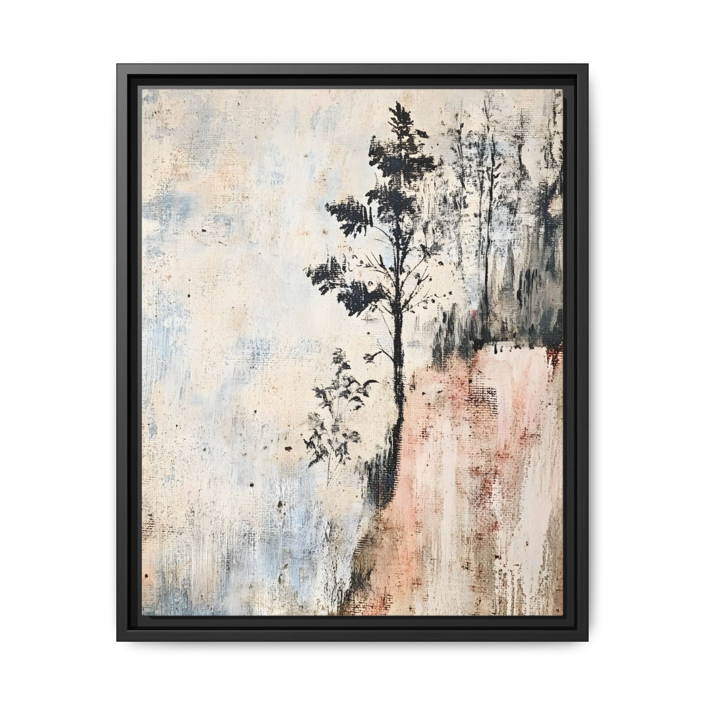 Muted Abstract Nature Art Framed Matt Canvas Art