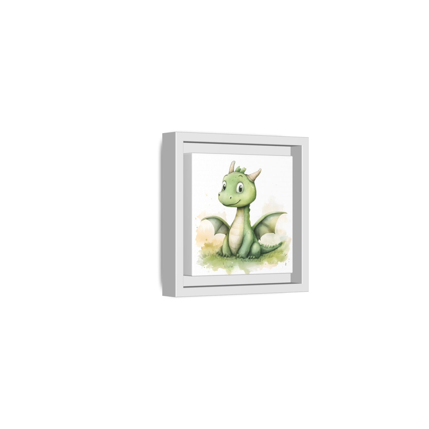 Cute Dragon Matte Canvas Wall Art - Framed Decor for Kids' Rooms