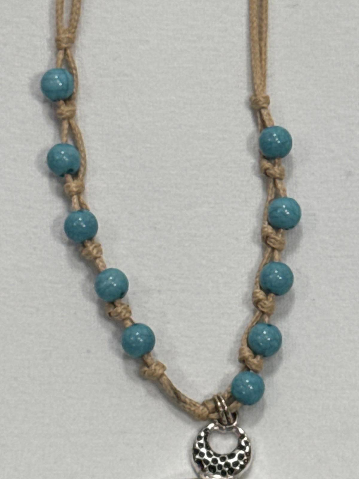 Stylish Turquoise Color Tassel Necklace BoHo Style