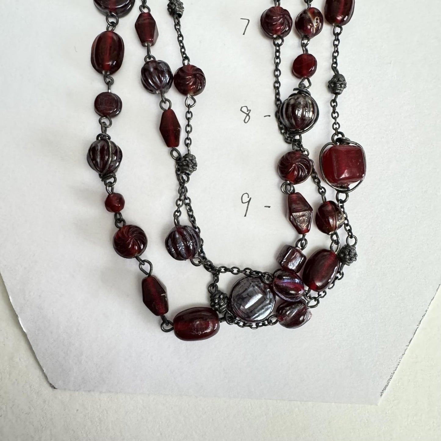 Vintage Red Beaded Statement Necklace – Bold Layered Jewelry