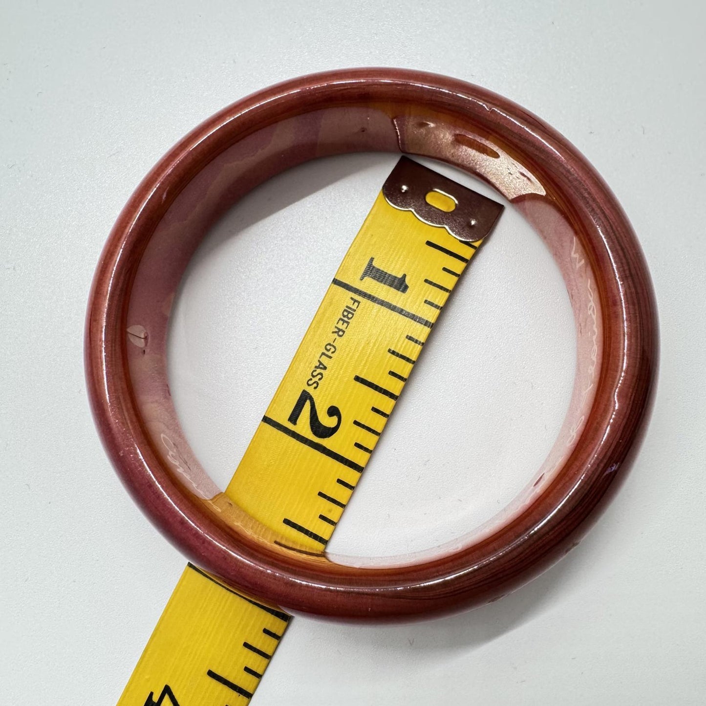 Handmade Wooden Bangle Bracelet – Red & Orange Swirl, Boho Artisan Jewelry