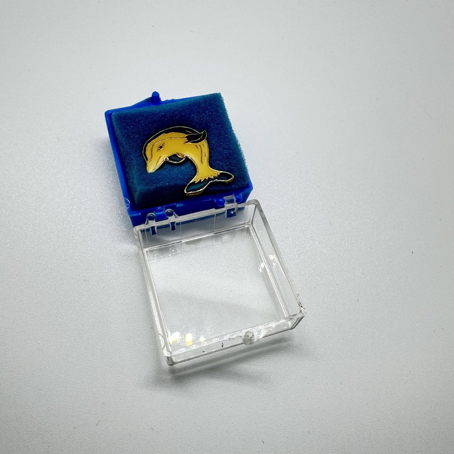 Vintage Gold-Tone Dolphin Lapel Pin – Enamel Nautical Marine Life Brooch