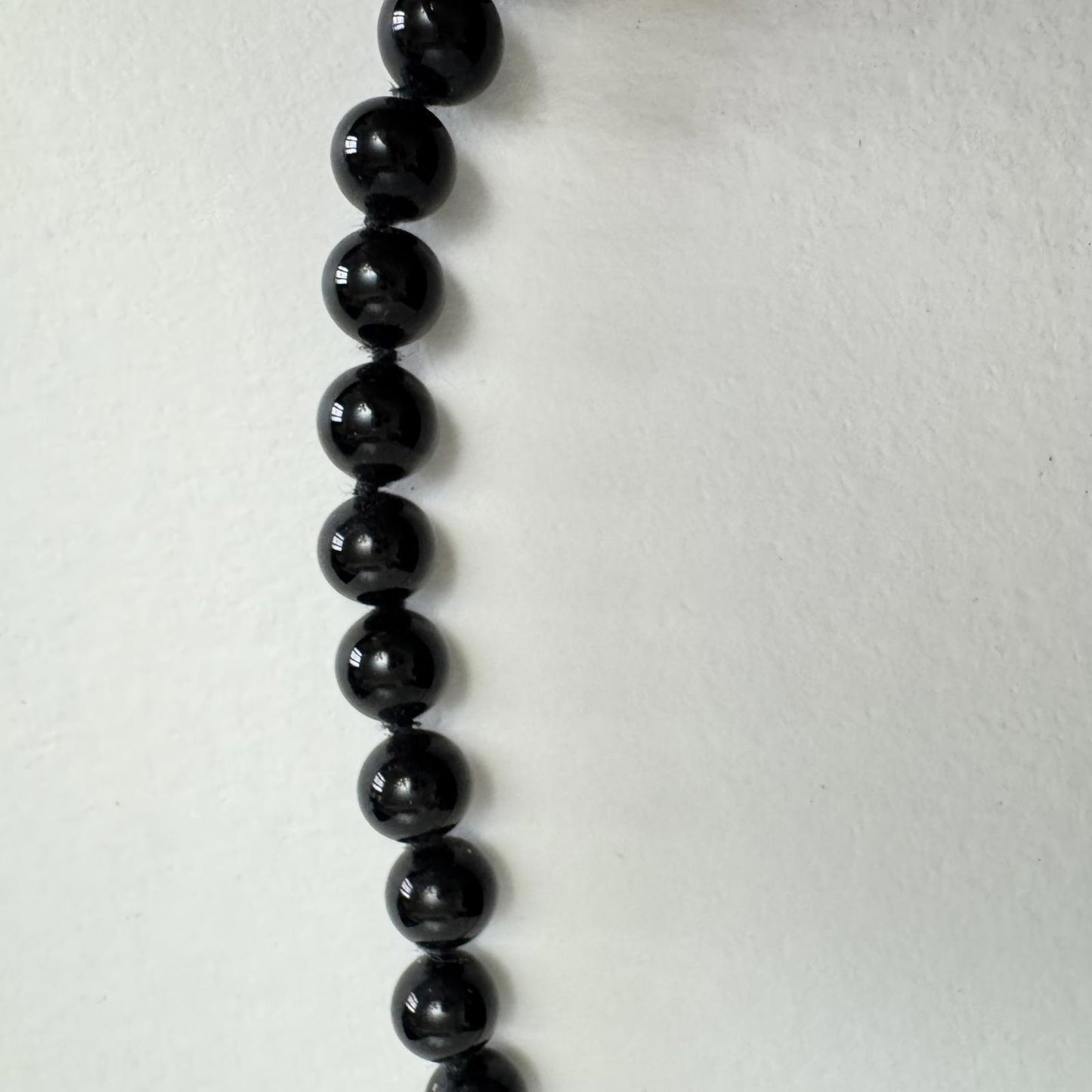 Monet Classic Black Beaded Necklace – Minimalist Vintage Jewelry