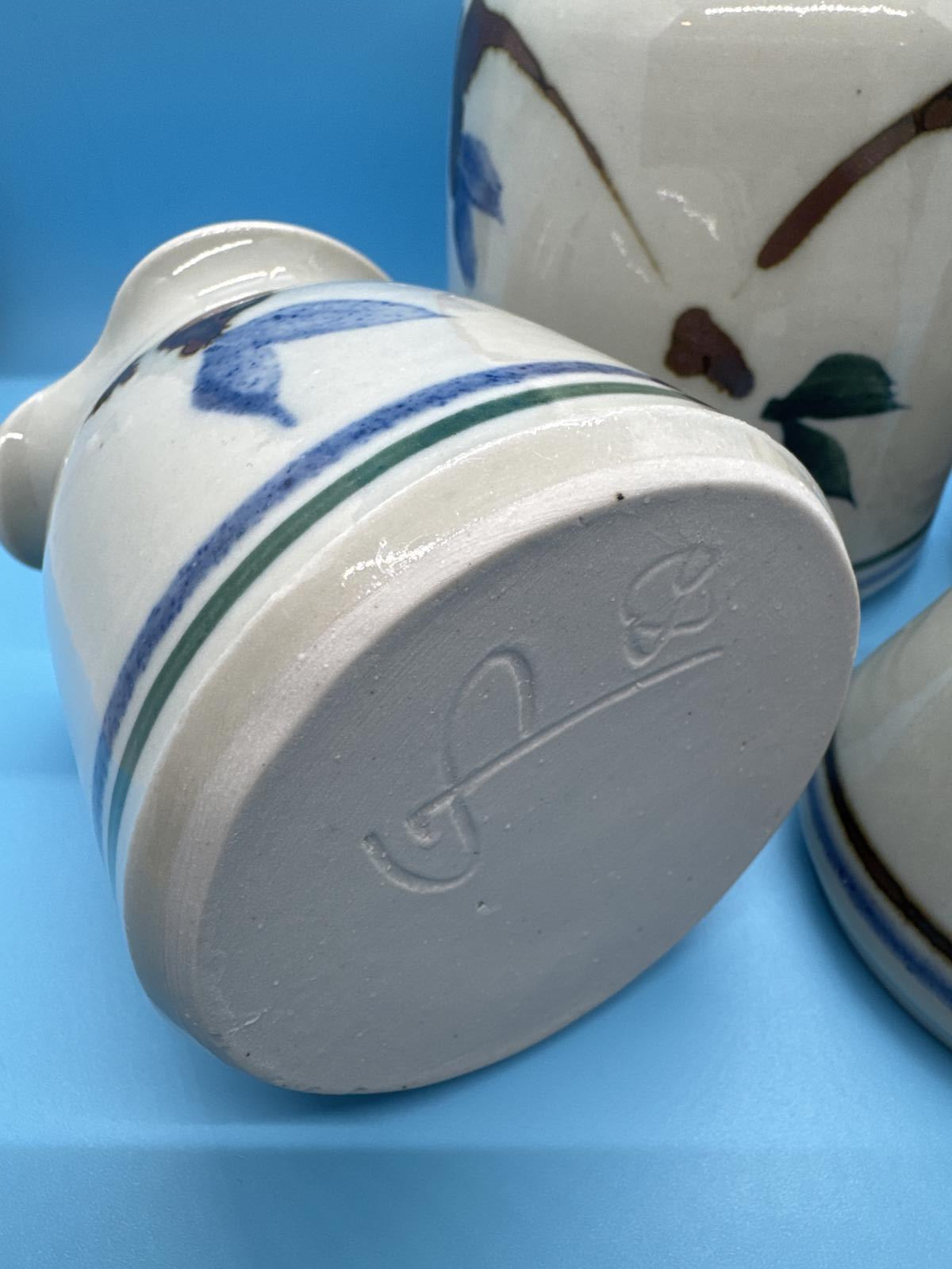 Vintage Handmade Pottery Set: Honey Pot, Cream & Sugar, Soy Karaf - Unique Piece