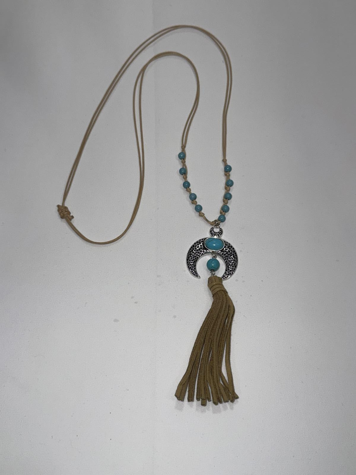 Stylish Turquoise Color Tassel Necklace BoHo Style