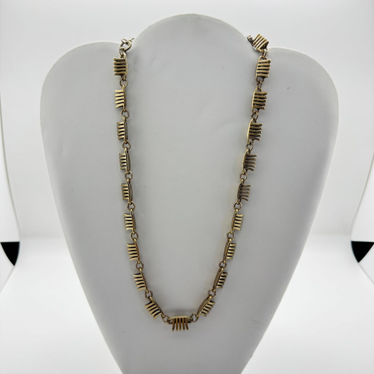 J.Crew Gold-Tone Textured Link Necklace – Modern Vintage Statement Jewelry