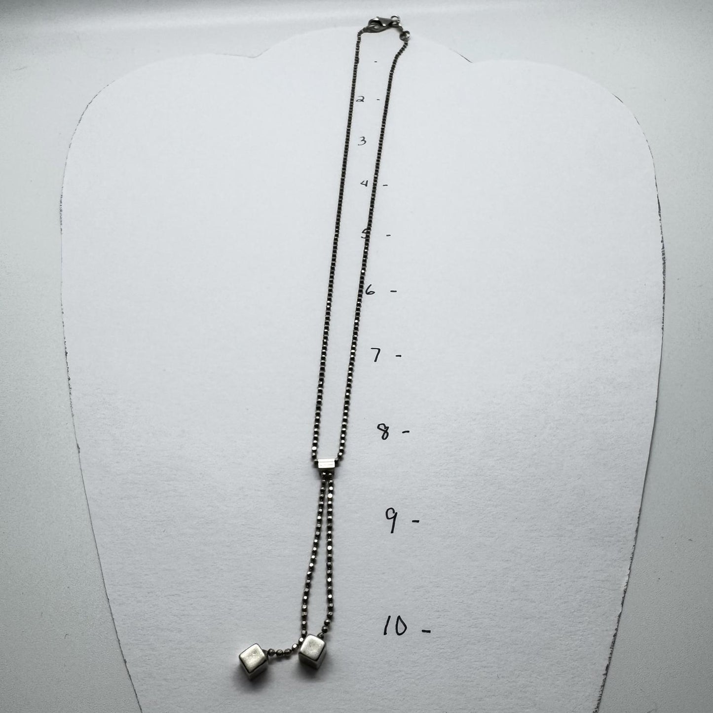 925 Sterling Silver Lariat Necklace, Italy, Elegant Y Drop