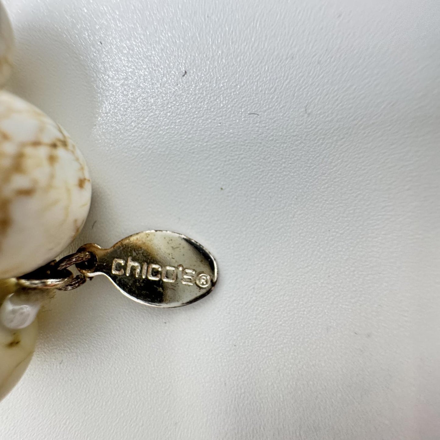 Chico’s Long White Howlite Beaded Necklace – Layered Boho Statement Jewelry
