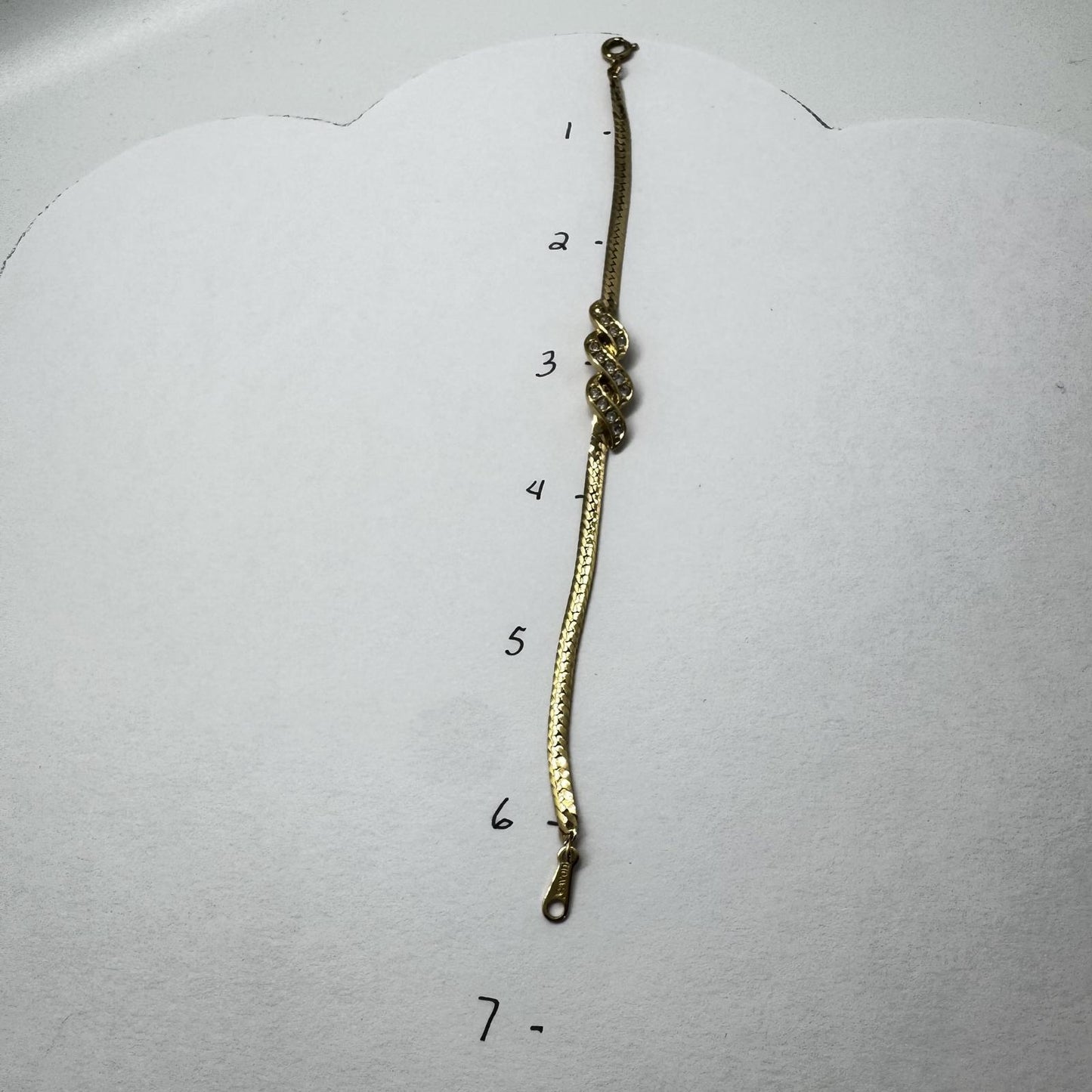 Vintage Avon Gold-Tone Rhinestone Bracelet – Twisted Wave Link Design