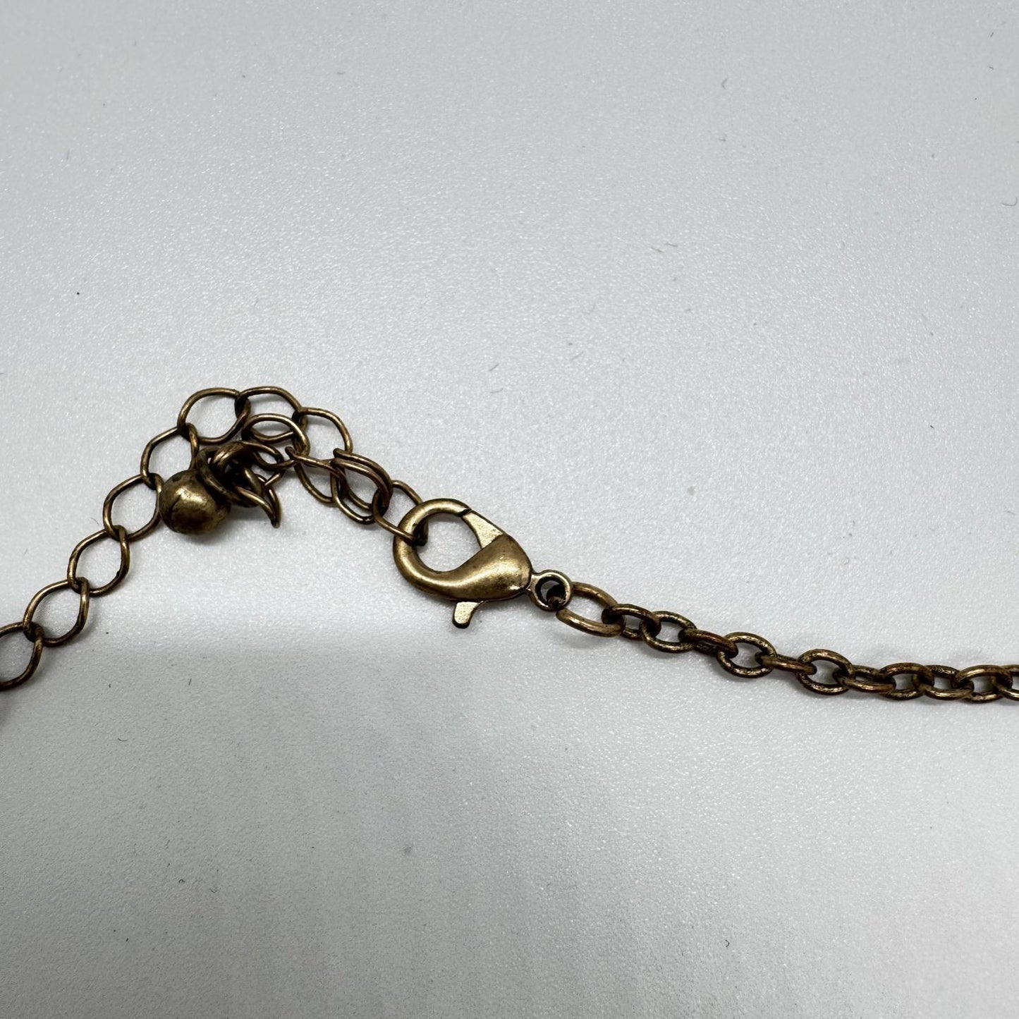 Vintage Bronze-Tone Y Lariat Necklace – Beaded Dangle Pendant Boho Jewelry