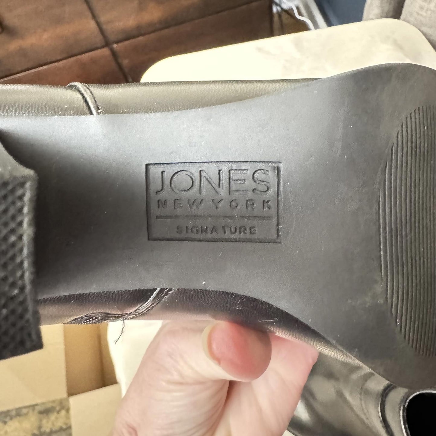 Jones of New York Stylish Black Ankle Booties with Chunky Heel