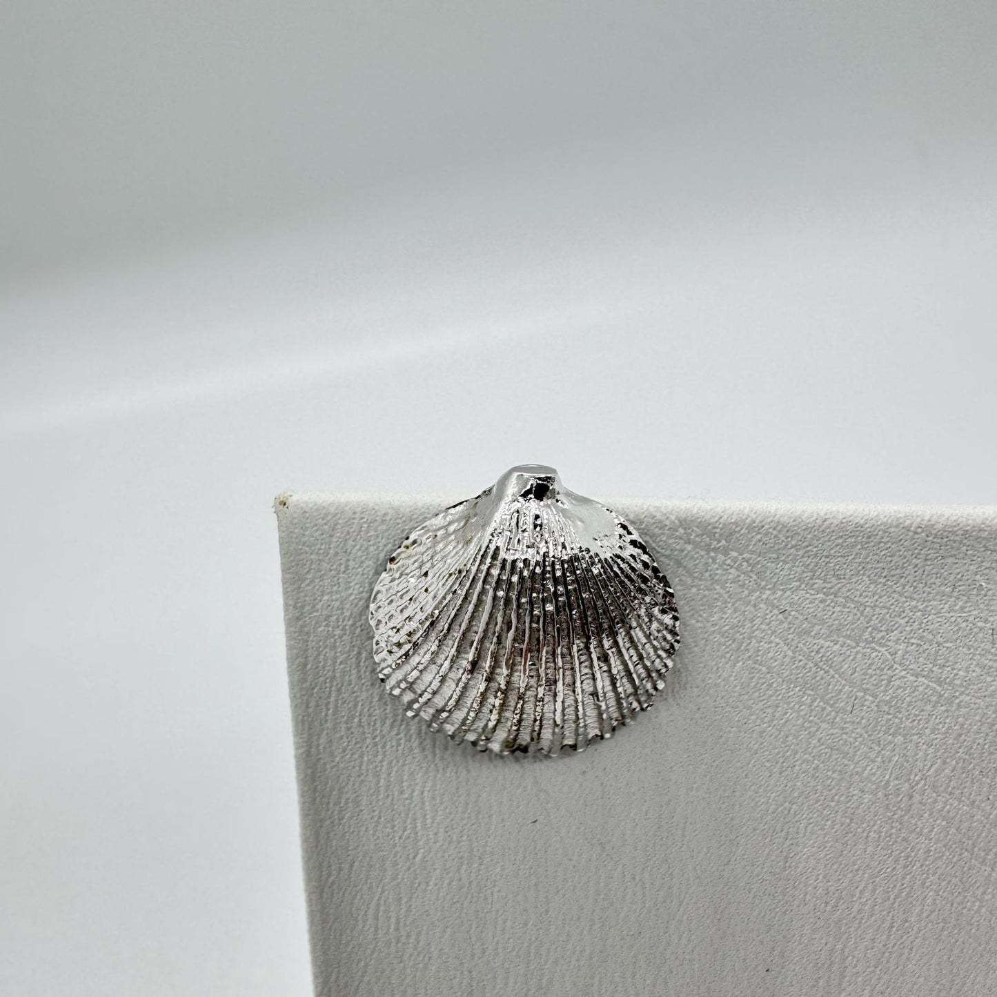 Vintage Silver-Tone Seashell Stud Earrings – Nautical Beach Jewelry