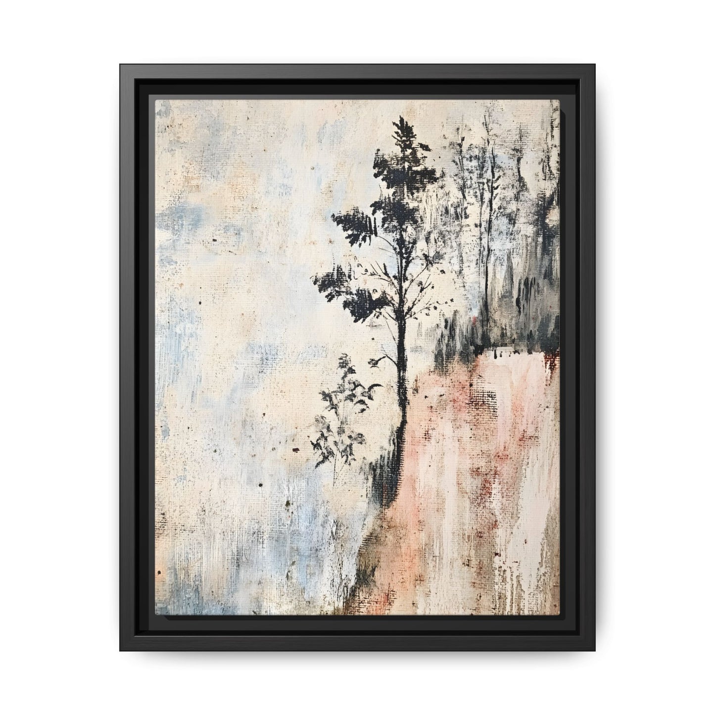 Muted Abstract Nature Art Framed Matt Canvas Art