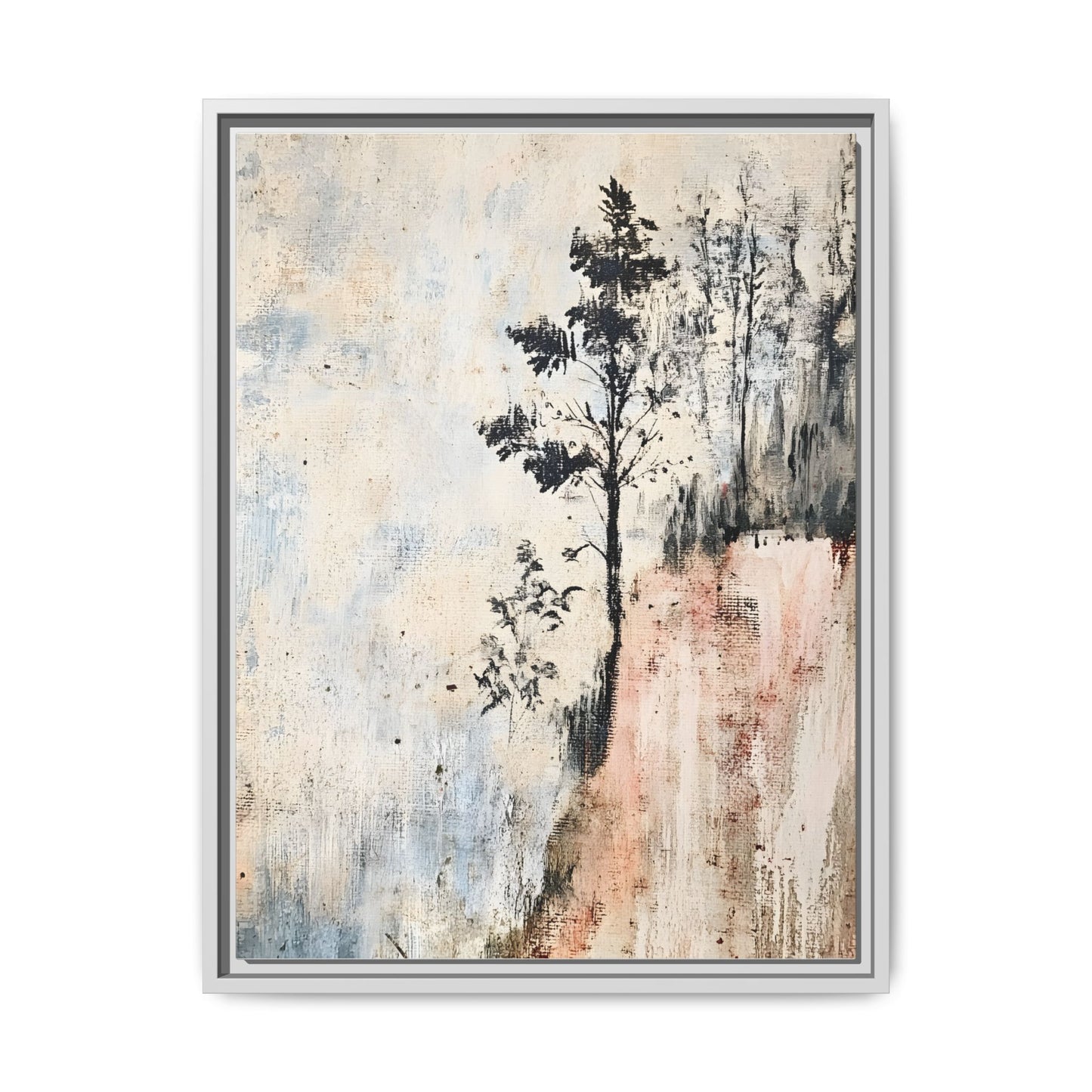 Muted Abstract Nature Art Framed Matt Canvas Art