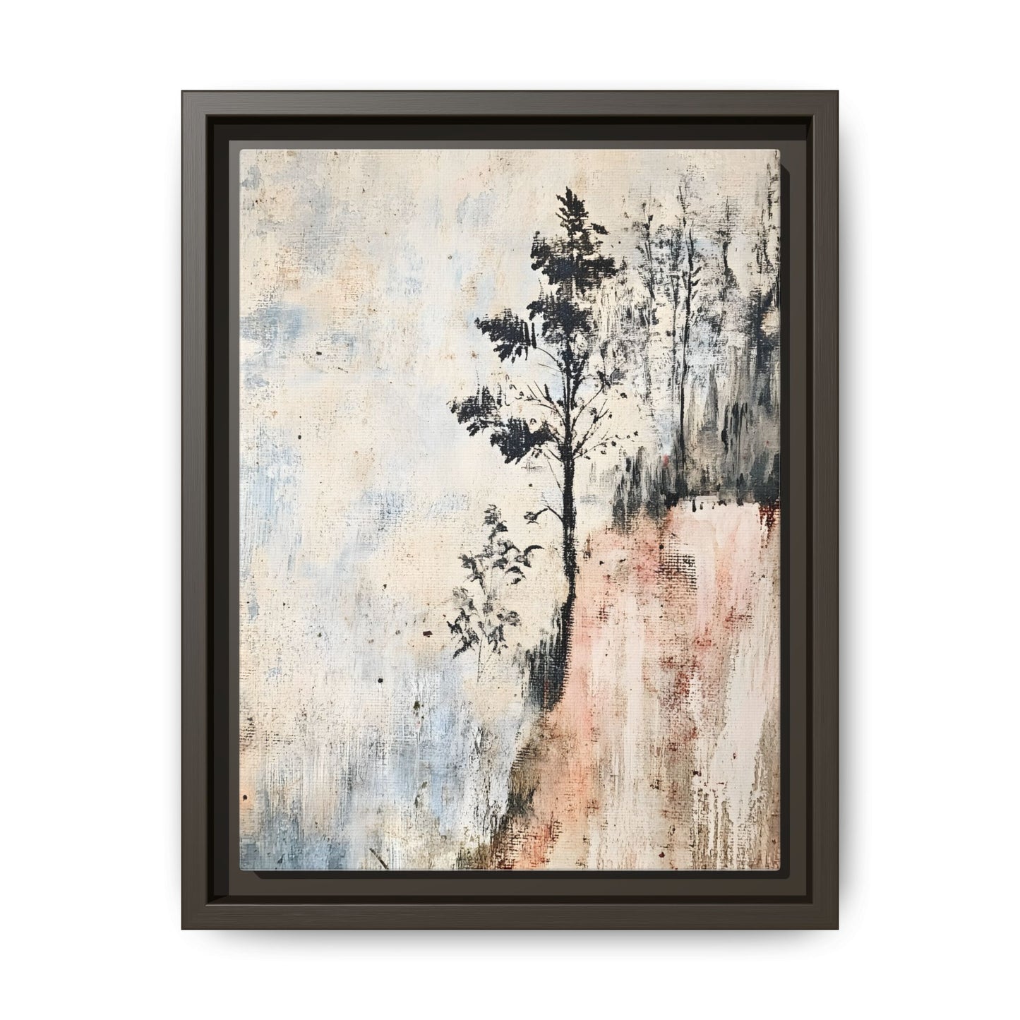 Muted Abstract Nature Art Framed Matt Canvas Art