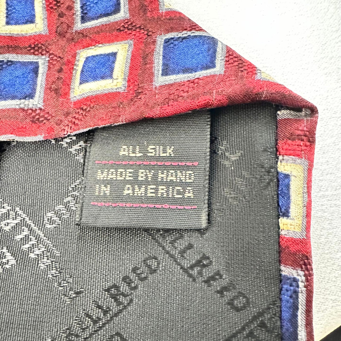 Ferrell Reed Silk Tie for Nordstrom – Geometric Pattern Handmade in America Silk