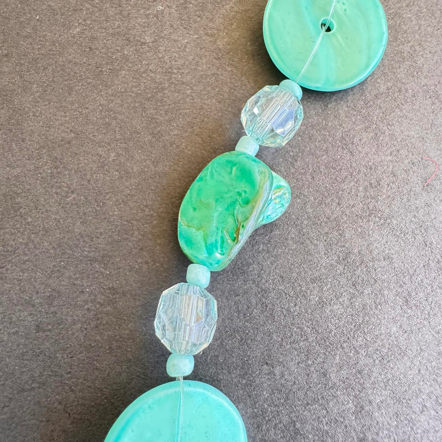 Elegant Turquoise Color Shell Beaded Necklace Beachy Boho