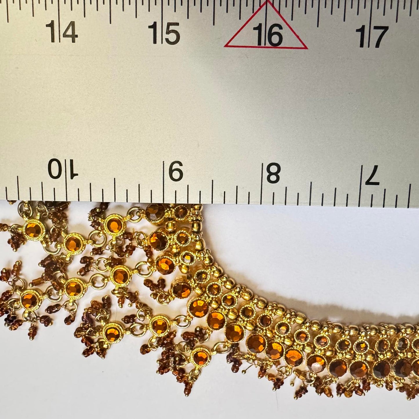 Elegant Bohemian Statement Necklace with Golden and Amber Accents