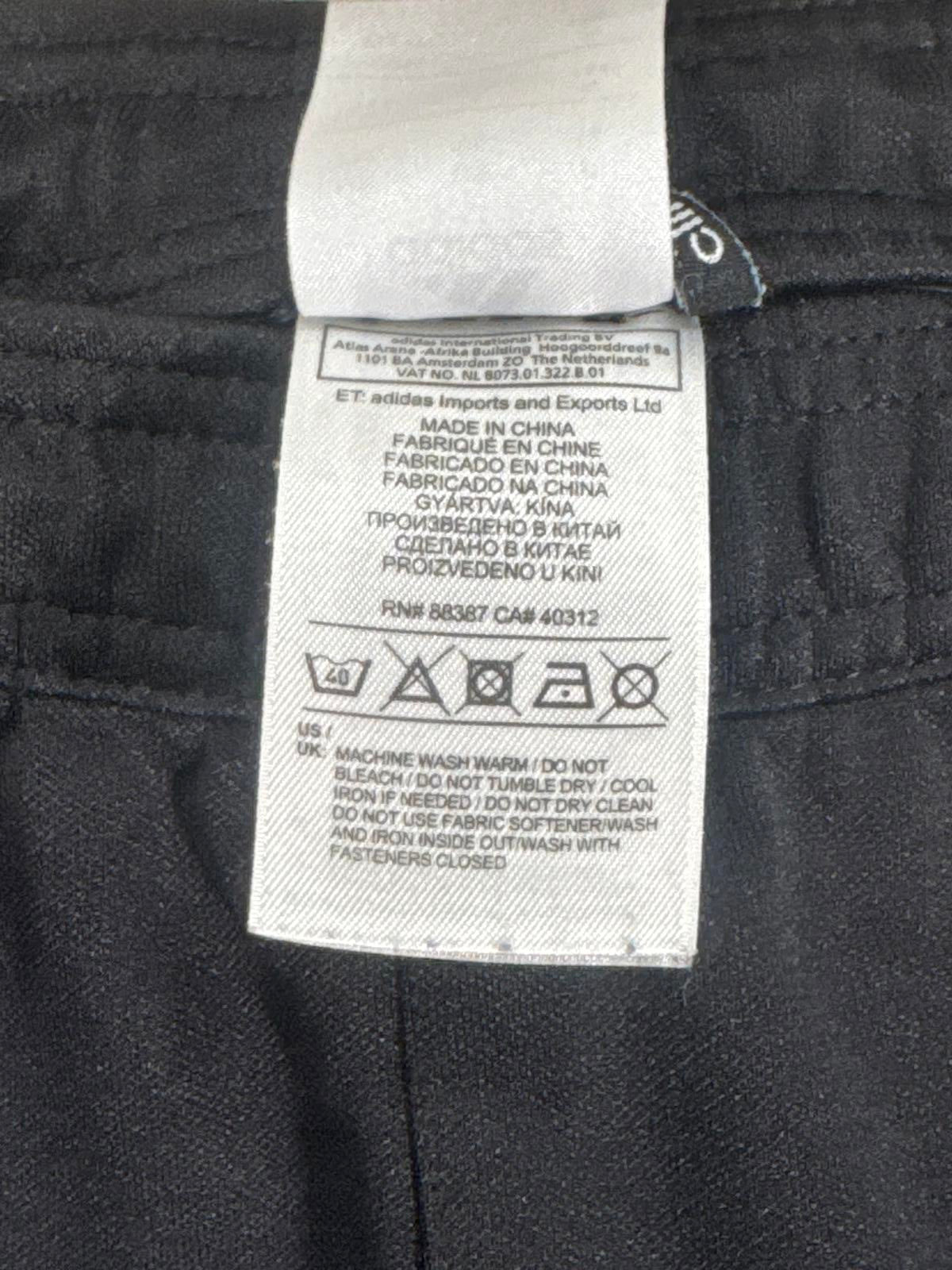 Adidas Women’s Climalite Track Pants – Size YL (14) Black/White Stripes #48 Logo