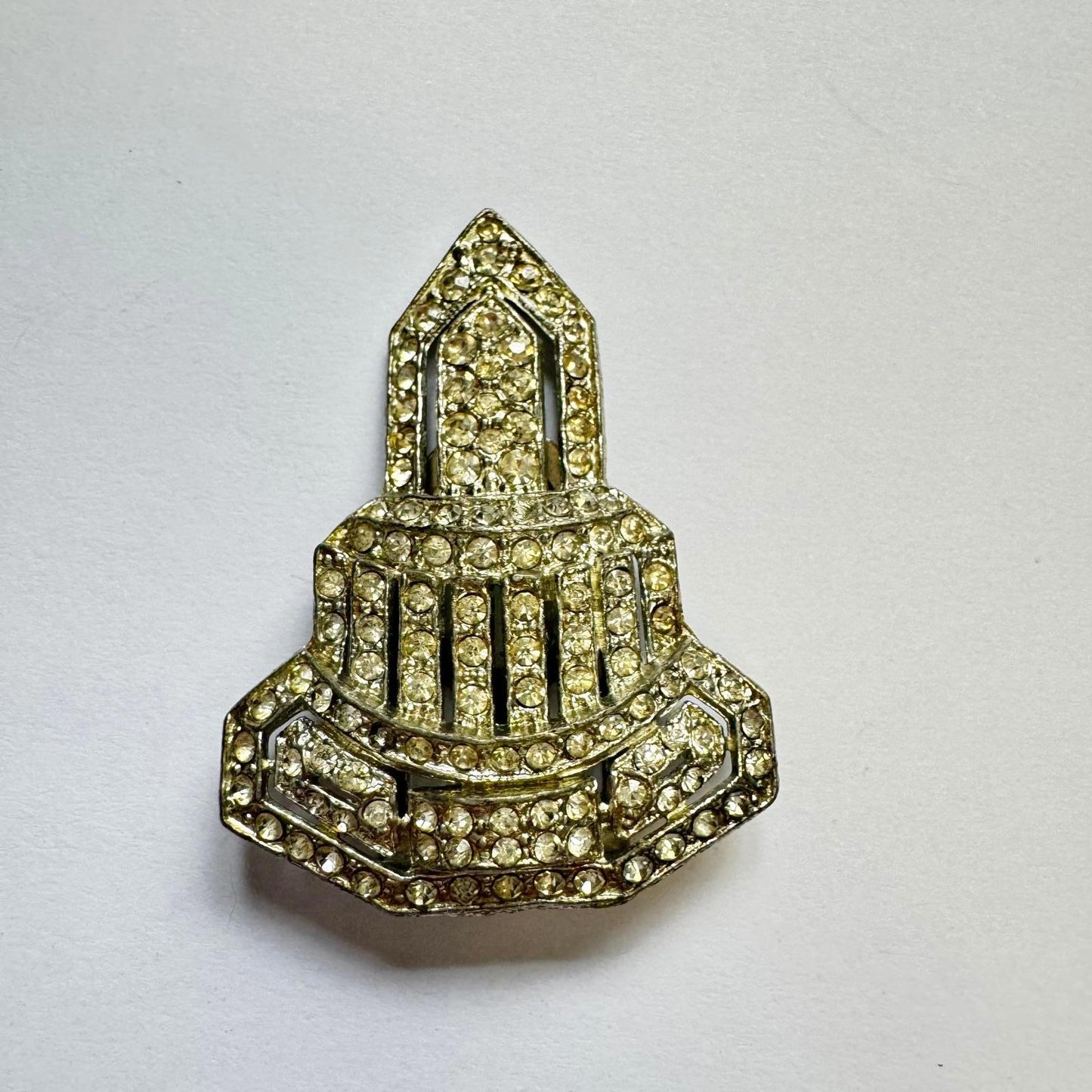 Vintage Rhinestone Brooch Scarf Clip- Glamorous Design