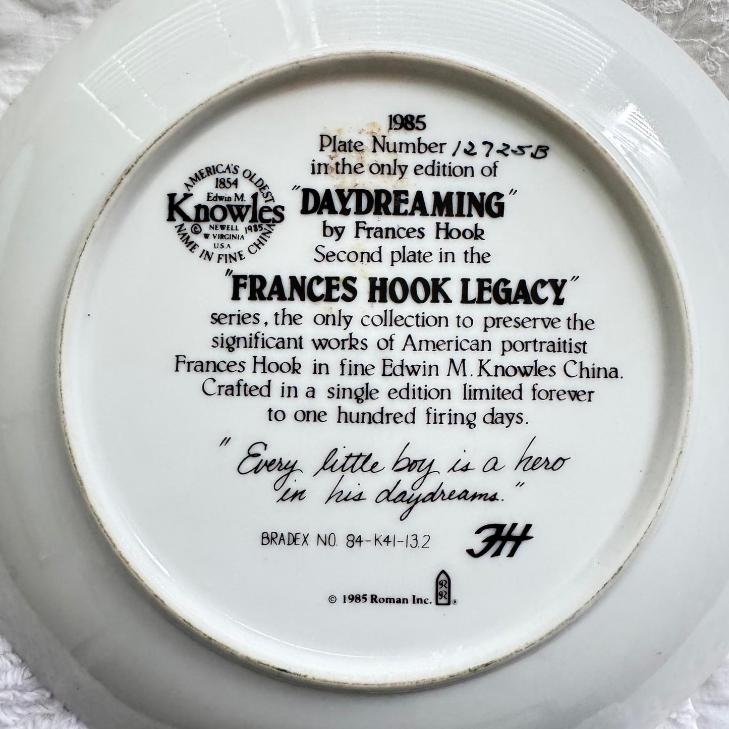 Vintage 1985 Frances Hook Collector Plates - Fascination Series Set of 2