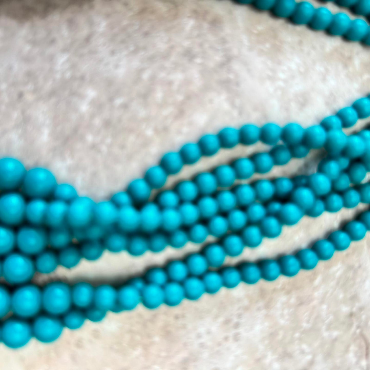 Vibrant Turquoise Color Multi-Strand Beaded Necklace Boho Beach Vibe