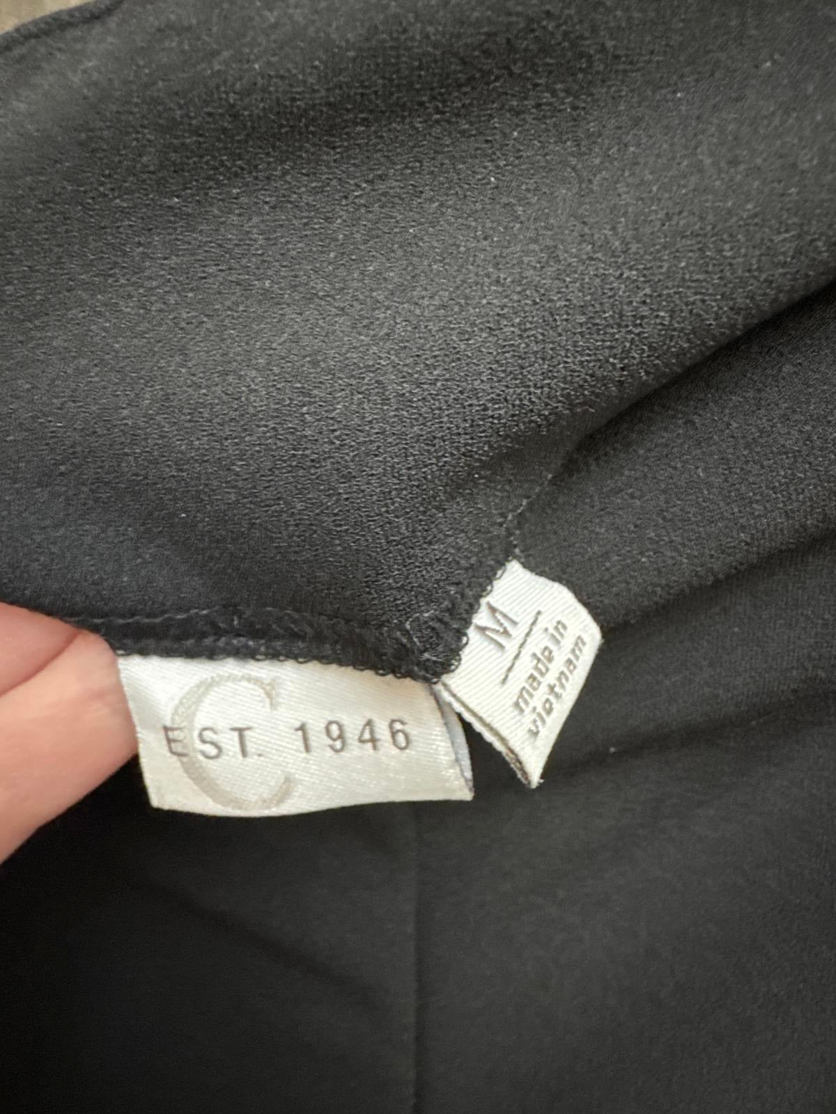 Classic Women's Trousers - Elegant Fit, Catos Black with Pearl Buttons M